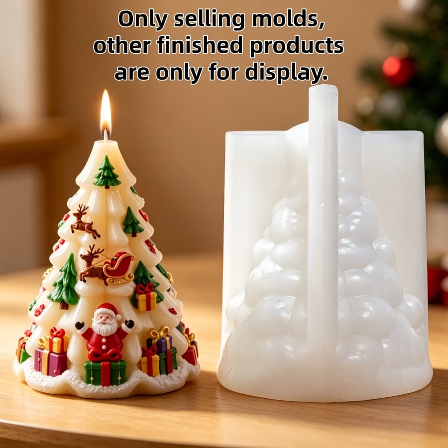 Christmas Tree Aromatherapy Candle Mold Resin Plaster Mold Christmas Gift