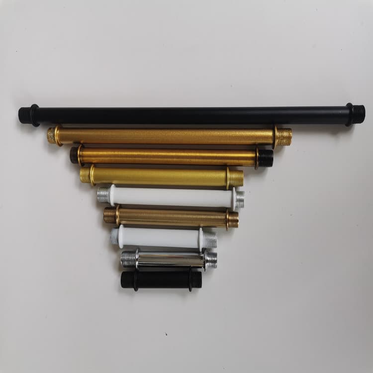 M10 external thread double-ended tube, track light fixing rod, hollow threaded tube for light fixture connection, lighting hardware accessories.