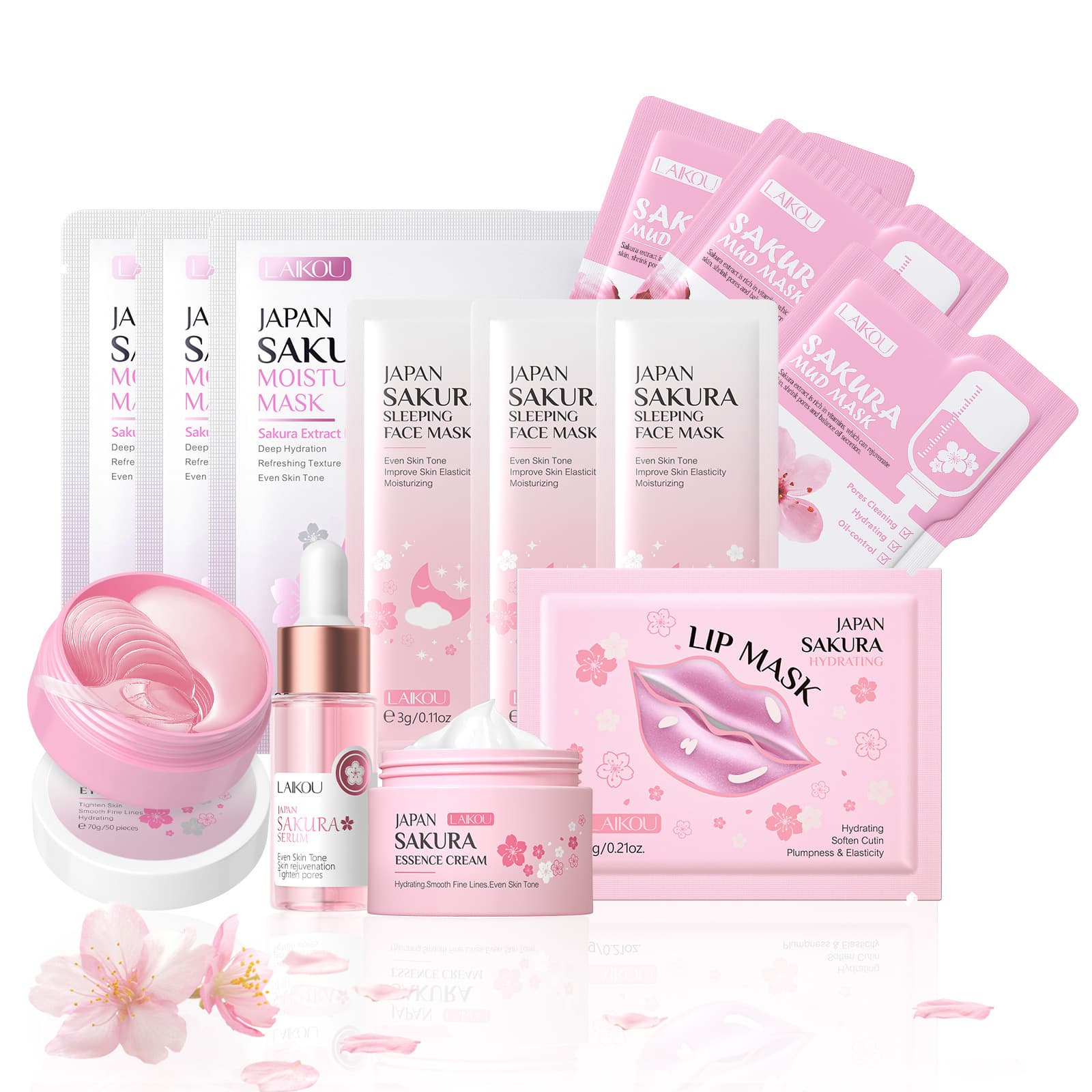 Cross-border LAIKOU Sakura Snail Milk Set Combination Multiple Sets Free Combination Skincare Gift Box
