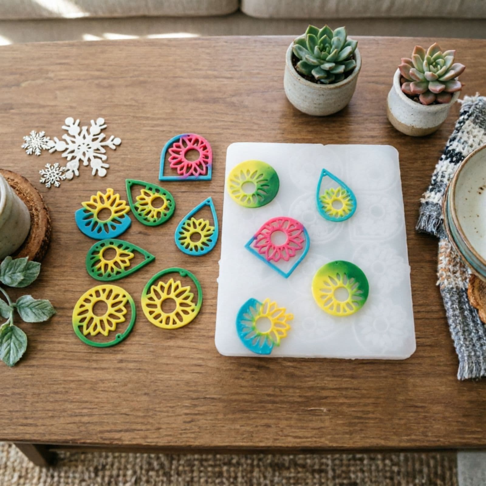 Z0058 Sunflower Series Earring Mold Silicone Mold Decoration DIY Silicone Mold