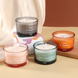LOUIE Scented Candle Home Fragrance Colored Cup Romantic Eco-friendly Smokeless Indoor Household Aromatic Women's Room