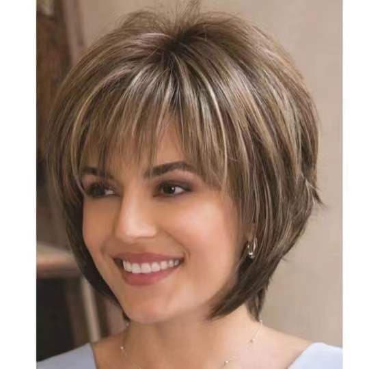 New Amazon Women's Wig, European and American Style, Multi-Color Medium-Long Curly Synthetic Hair Wig