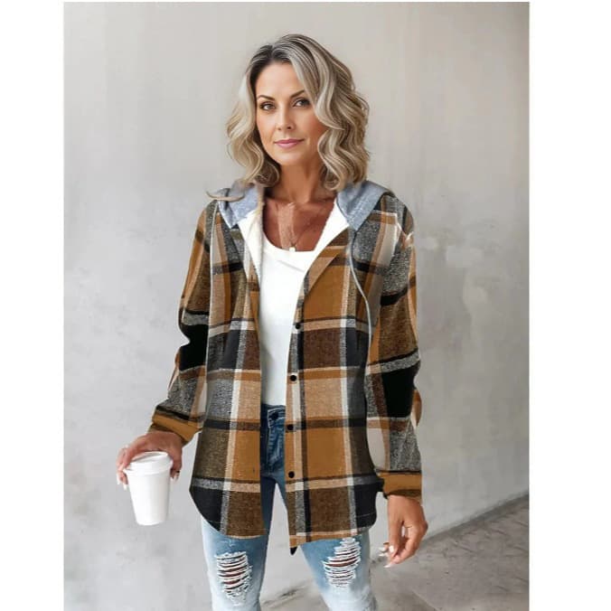 2024 European/American Casual AliExpress Amazon Best Seller Women's Large Plaid Women's Coat Plaid Autumn/Winter New