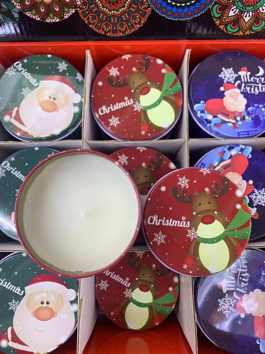 Christmas Decoration Gift Tinplate Candle Holder Mosquito Repellent Scented Candle Bathroom Deodorizing Candle Aroma Candle