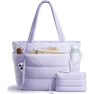 Cross-border Large Capacity Women's Tote Bag with Multiple Compartments, Lightweight Puffy Handbag for Travel Work Laptop, Shoulder Bag