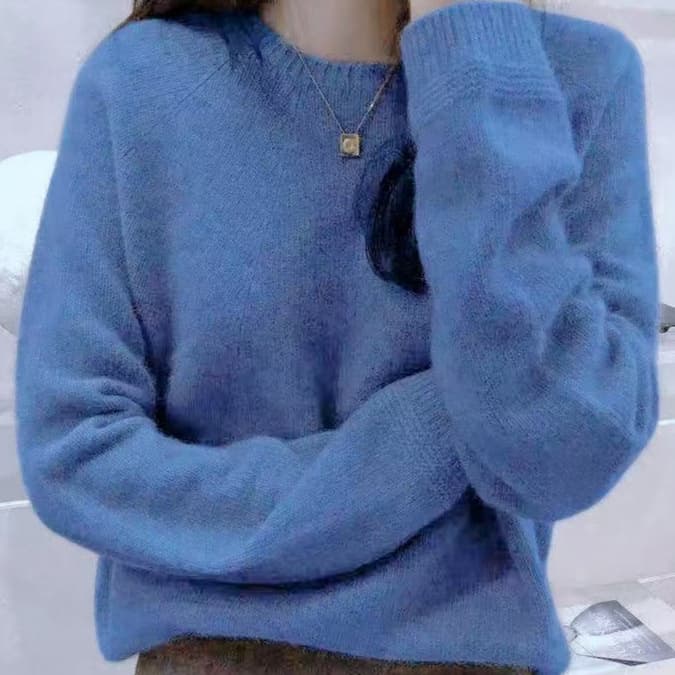 Knit Base Layer Top for Women, New Fall/Winter Lazy Style, Soft and Cozy Korean Fashion Versatile Gentle Loose Pullover Sweater
