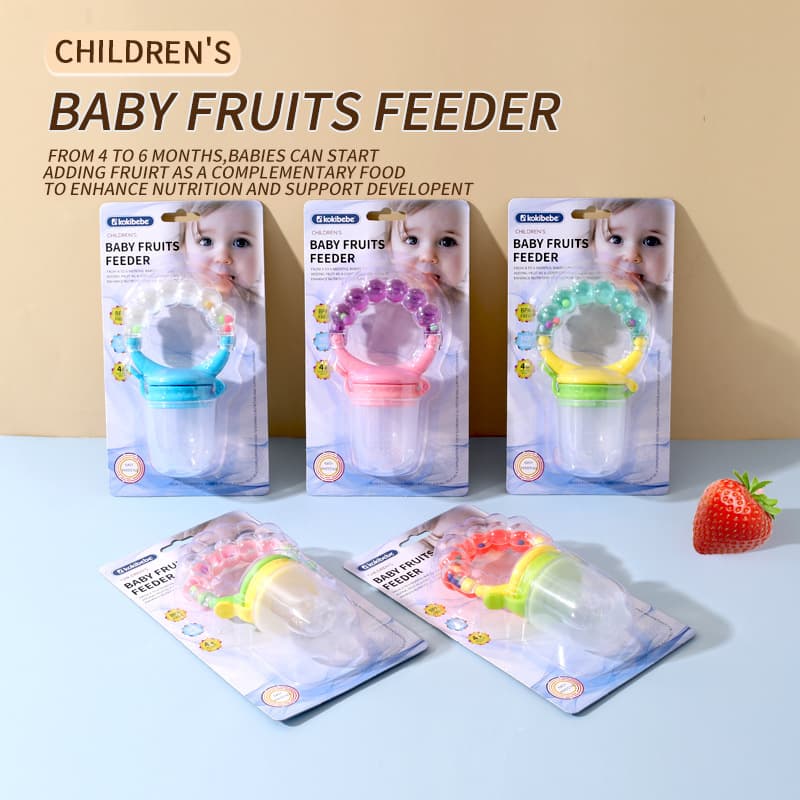 Foreign trade hot-selling ring bite bag multi-color bite fruit pacifier food supplement rattle fruit bite bag