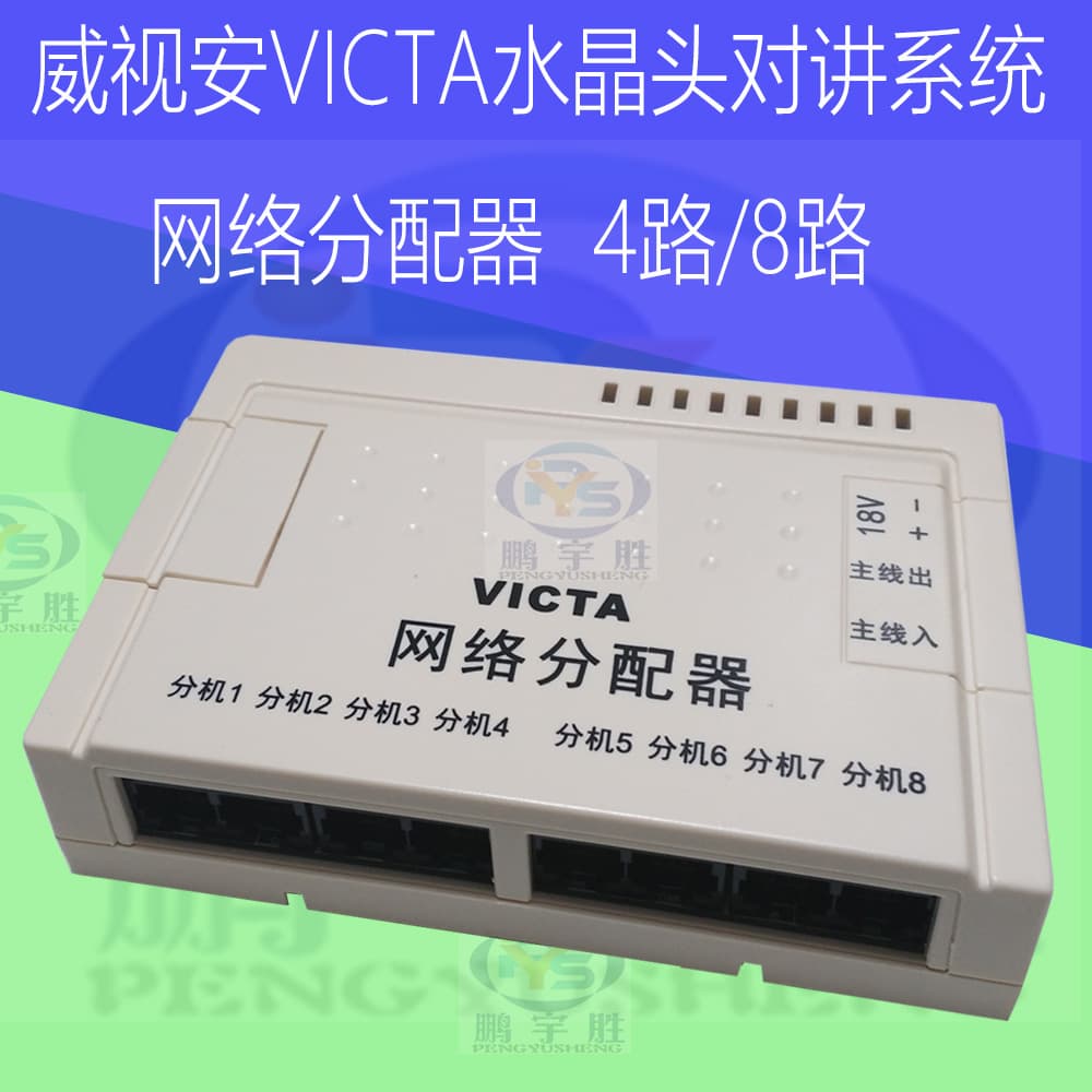 VICTA V8-N8 Network Distributor and V8-AH Converter for Building Intercom with Video Extension Decoder