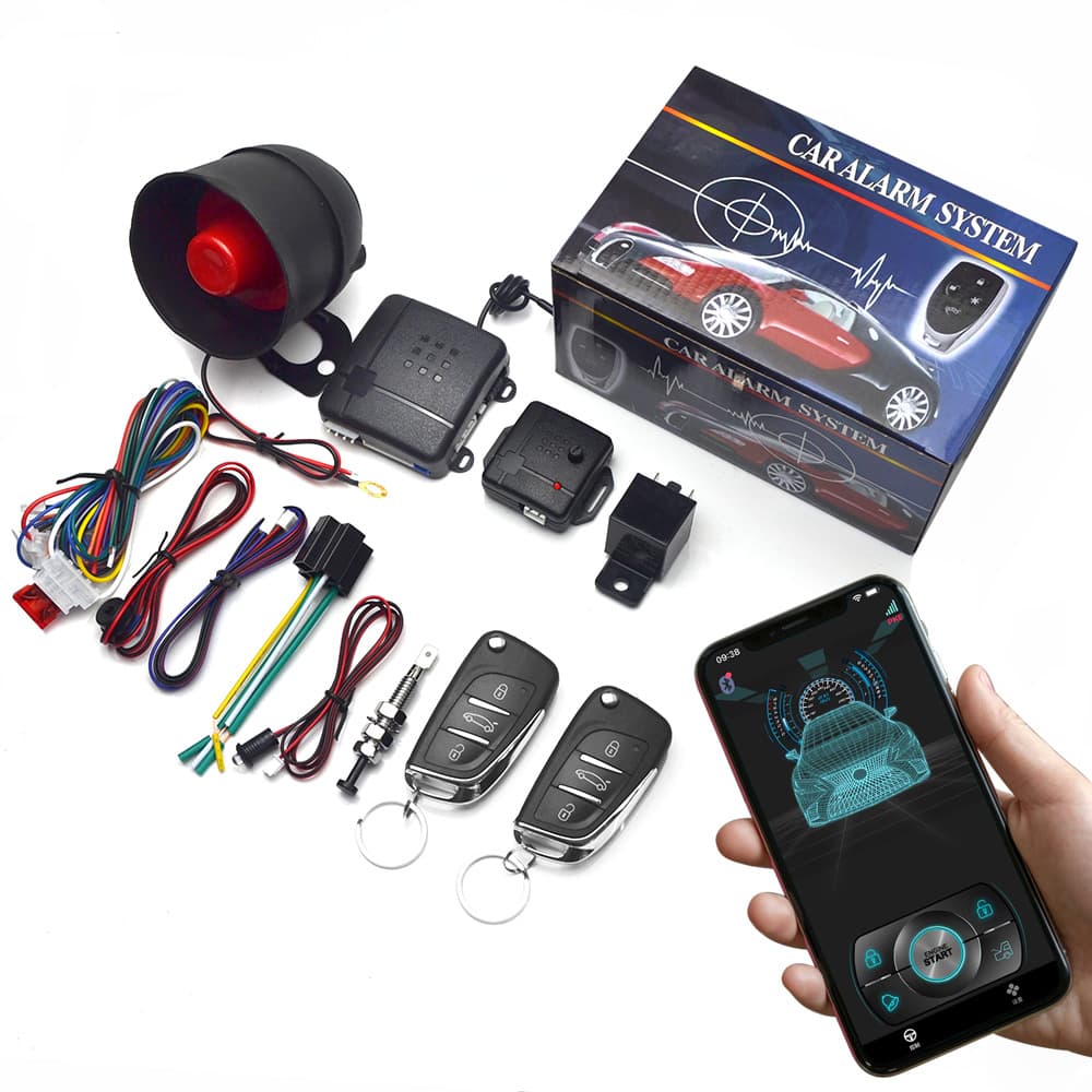 Shenqi New 12V Car Phone Bluetooth APP Remote Control One-Way Alarm System Keyless Entry Control Universal