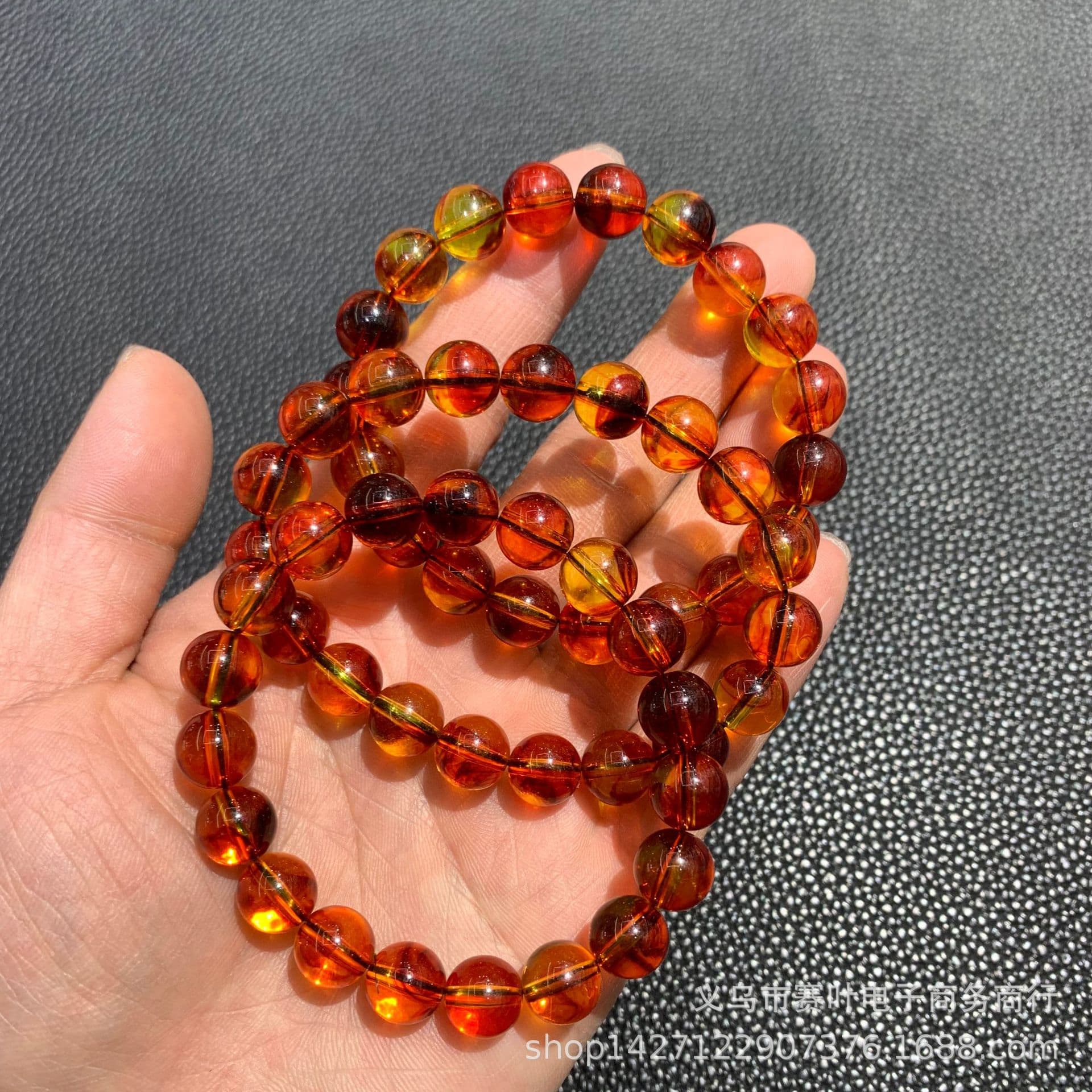 Second Generation Amber Beeswax Burmese Bloodshot Single Circle Bracelet 108 Amber Beeswax Beads Men's and Women's Bracelets Wholesale