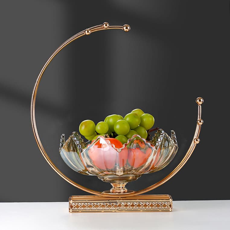 European Light Luxury Glass Fruit Plate Nordic Home Living Room Coffee Table Creative Light Luxury Snack Candy Nut Plate Decoration