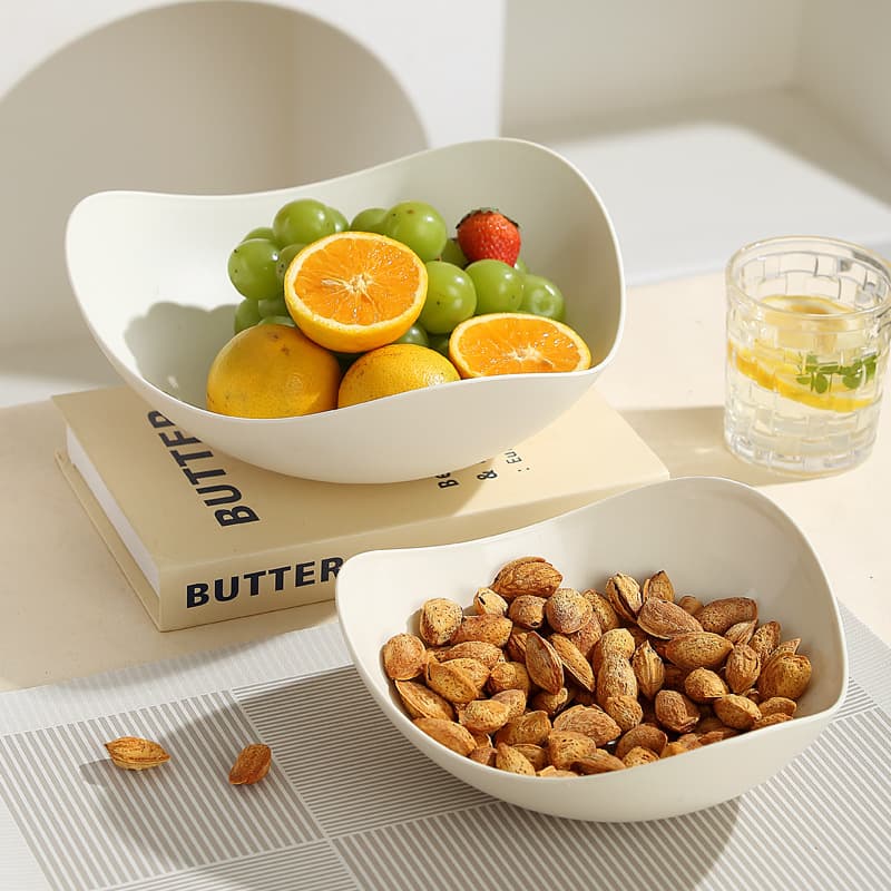 Cream Style Fruit Plate Salad Bowl for Home Living Room Coffee Table Exquisite Snack Serving Tray Light Luxury Dried Fruit Plate Candy Dish