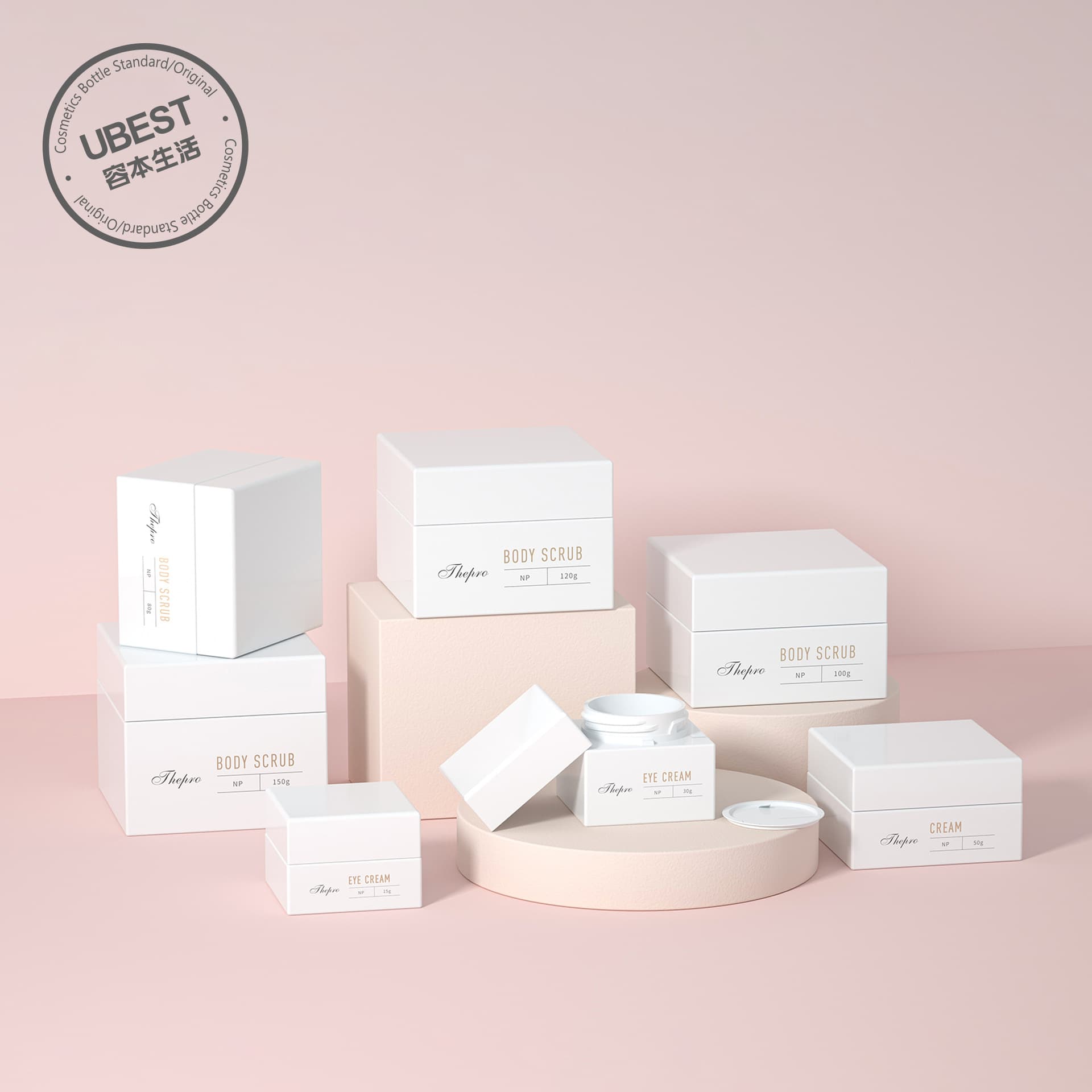 Rongben Square Cream Bottle 15g Sample Bottle 50g Cream Bottle 30ml Facial Mask Jar Special Wide Mouth Bottle Plastic Container