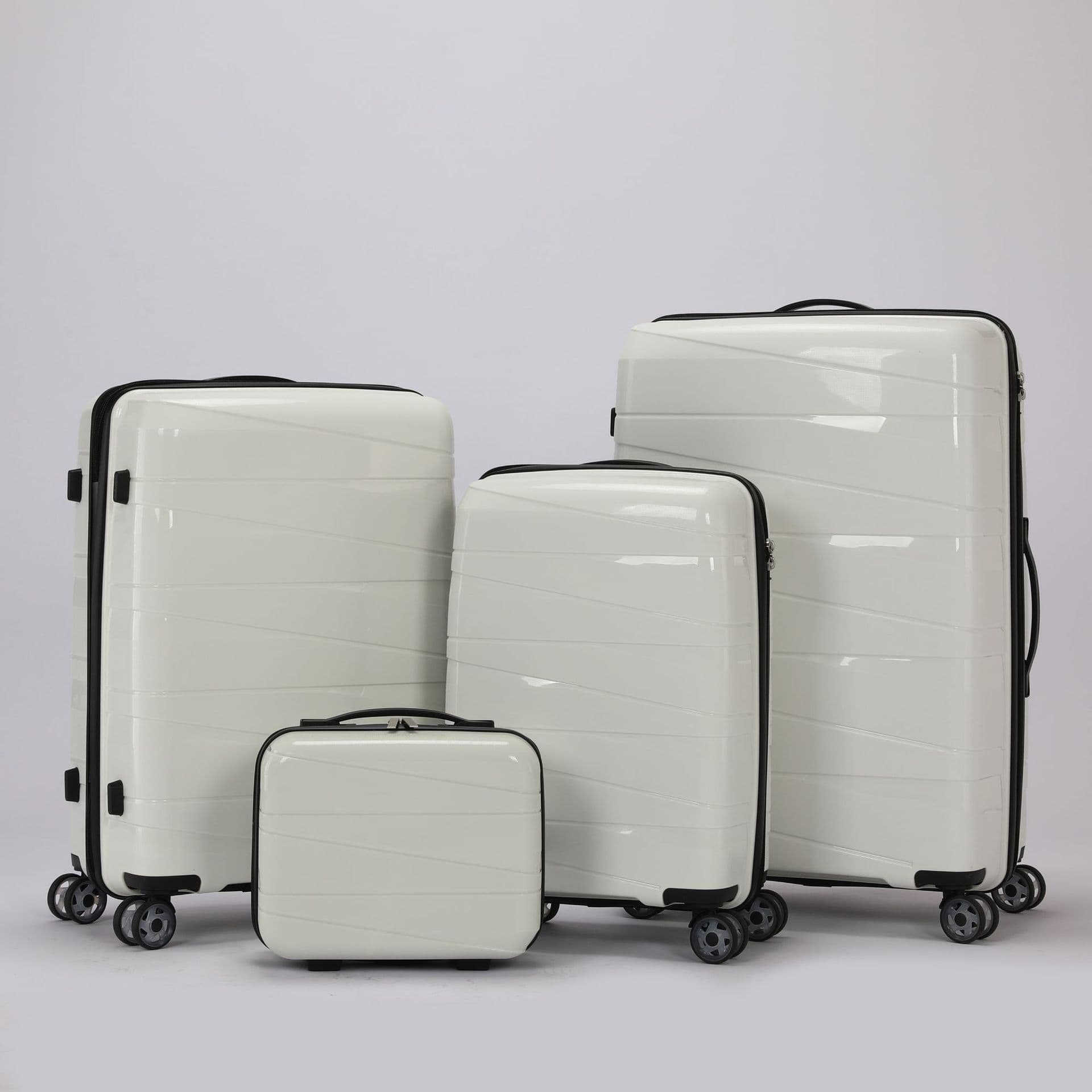 Foreign trade PP trolley case 20-inch boarding universal wheel suitcase customized with logo and trademark three-piece suitcase bag manufacturer