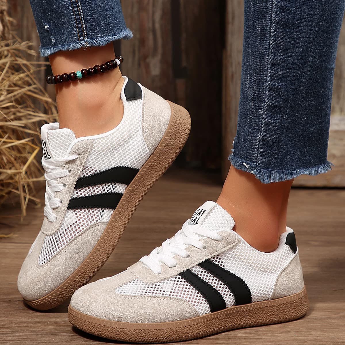 2026 Spring/Autumn New Arrival Cross-border Training Shoes Agassi Shoes Casual Mesh Shoes Amazon Flat Shoes for Foreign Trade