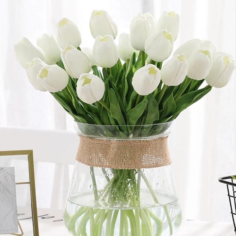 Wet Touch Tulips Home Decorations Festive Decor Moisturizing Touch Tulips Artificial Flowers Office Culture