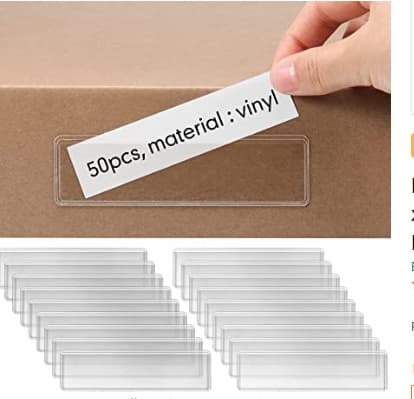 Transparent Soft Film Adhesive Label Pouch, Self-Adhesive Insert Card Holder for Reusable Containers, Sticky Plastic Material Identification Card Bag