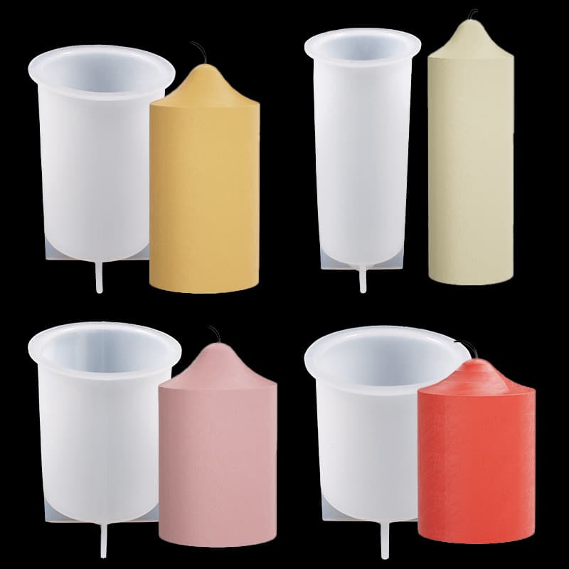 Cross-border Pointed Cylindrical Candle Silicone Mold DIY Drip Glue Decoration Dried Flower Plaster Candle Holder Resin Mold Wholesale