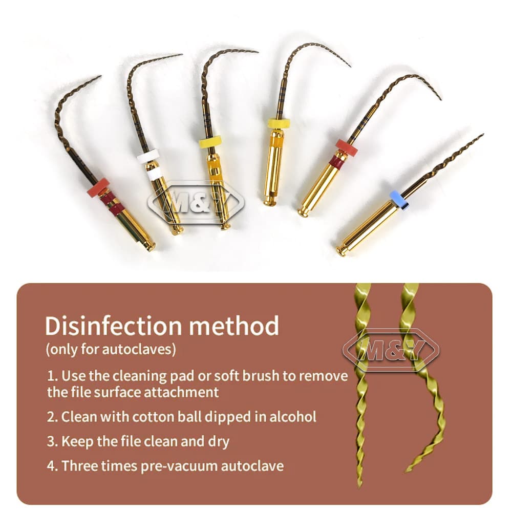 Original Genuine A-Machine Nickel-Titanium Root Canal File, Engine Reamer, Dental Oral Material, Heat-Activated, 6-Piece Set