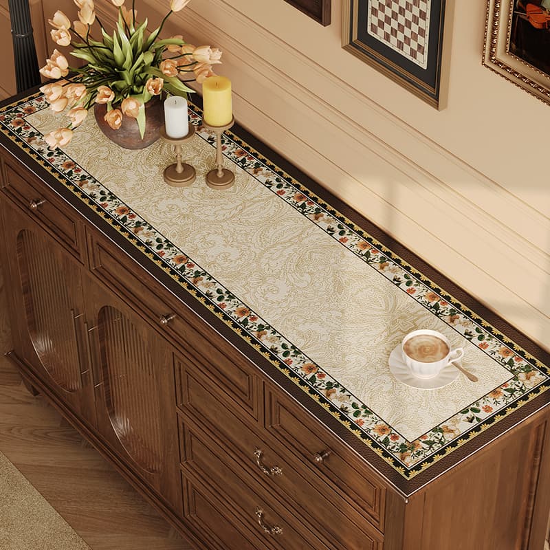 Entryway Cabinet Dining Table Mat Long TV Cabinet Mat Shoe Cabinet Waterproof Oil-Proof No-Wash Tablecloth Desktop Protective Pad