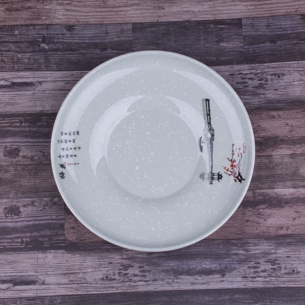 Plate A5 melamine shallow plate rice plate imitation porcelain cold dish plate deep plate stew pot plastic tray round plate hotel tableware