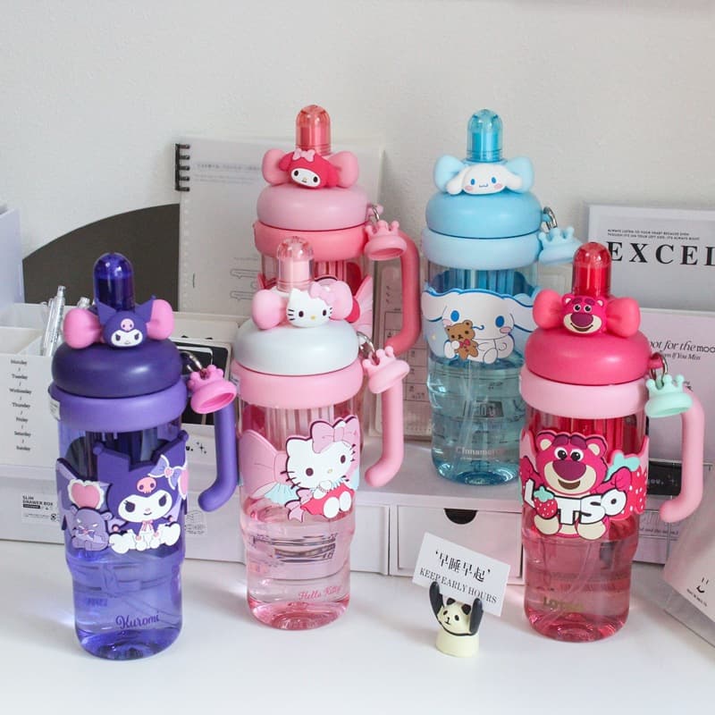 Strawberry Bear Kuromi Space Cup - High Appearance, Cute for Girls, Summer Tea-Water Separation Straw Cup, Car Ice Tumbler