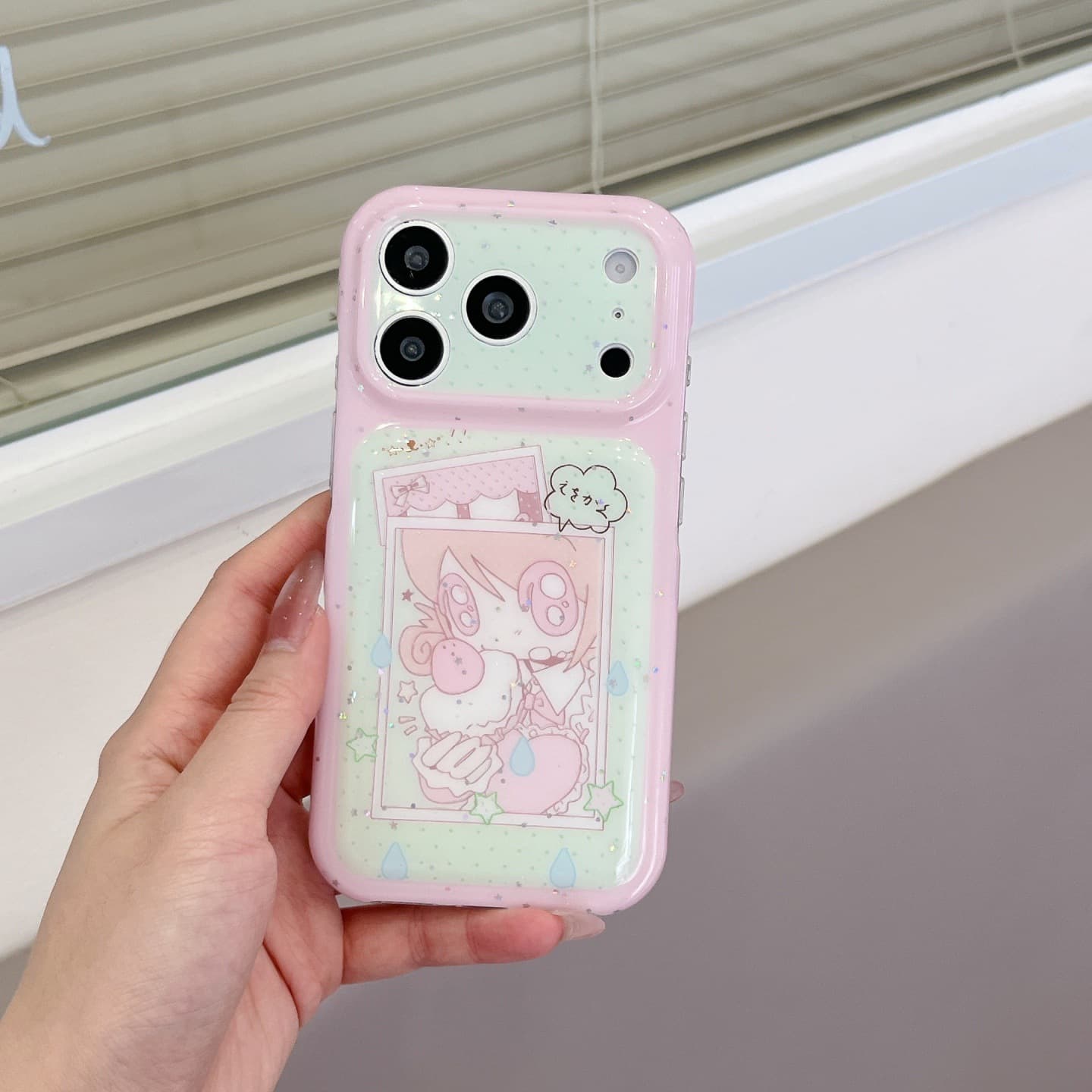 Green bottom cake girl iPhone17promax suitable for Apple 16pro mobile phone case 15/14 cute protective cover