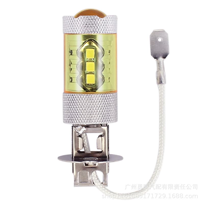 H3 2835 16SMD High Power Front Fog Light, Simulated 80W Car LED High Brightness Yellow Fog Bulb, Golden Light