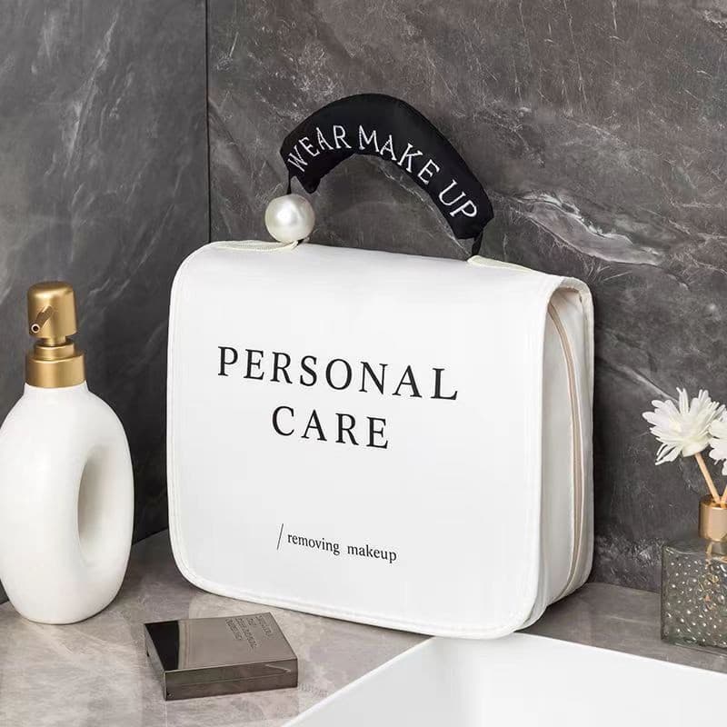New Pearl Handheld Toiletry Bag, Hanging Hook Cosmetic Bag for Travel, Large Capacity Premium Waterproof Storage