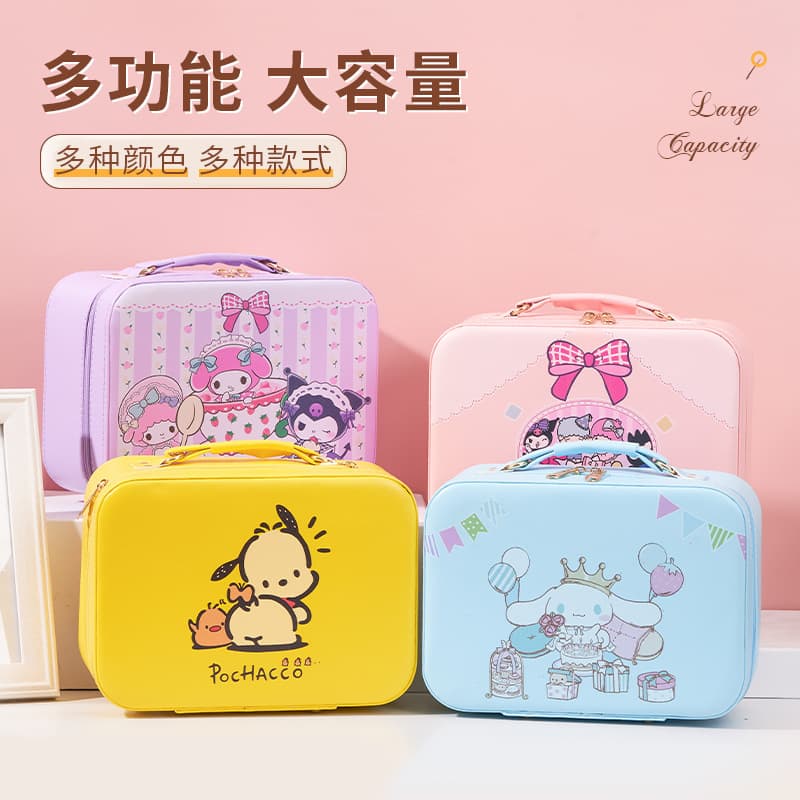 Sanrio portable cosmetic case large capacity cosmetic case cartoon cute cool mini cosmetic bag portable