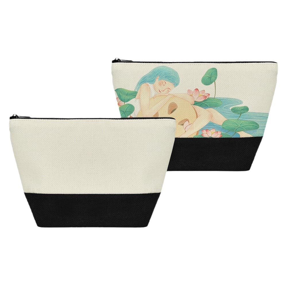 New linen bag heat transfer linen bag cosmetic bag sublimation linen makeup bag printing material wholesale