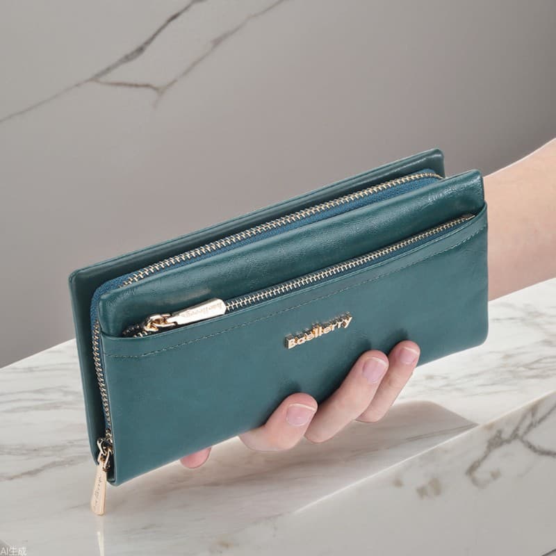 Long Ladies Wallet Baellerry Korean Style Handheld Multi-Card Fashion Phone Bag PU Leather Mobile Phone Clutch Purse