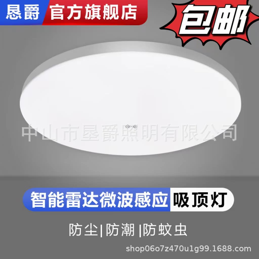 Smart Induction Ceiling Light with Infrared Human Body and Sound Light Control, Radar Automatic Stairs Corridor Balcony Intelligent Lighting