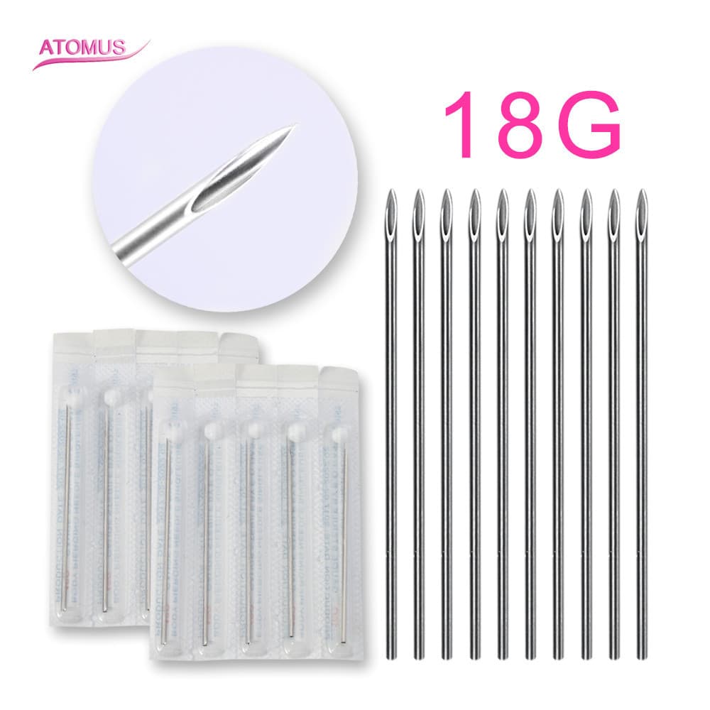 Disposable 18G Sponge Head Tattoo Eyebrow Piercing Needle Piercing Jewelry Tattoo Accessories Piercing Tools Skin Care Tools