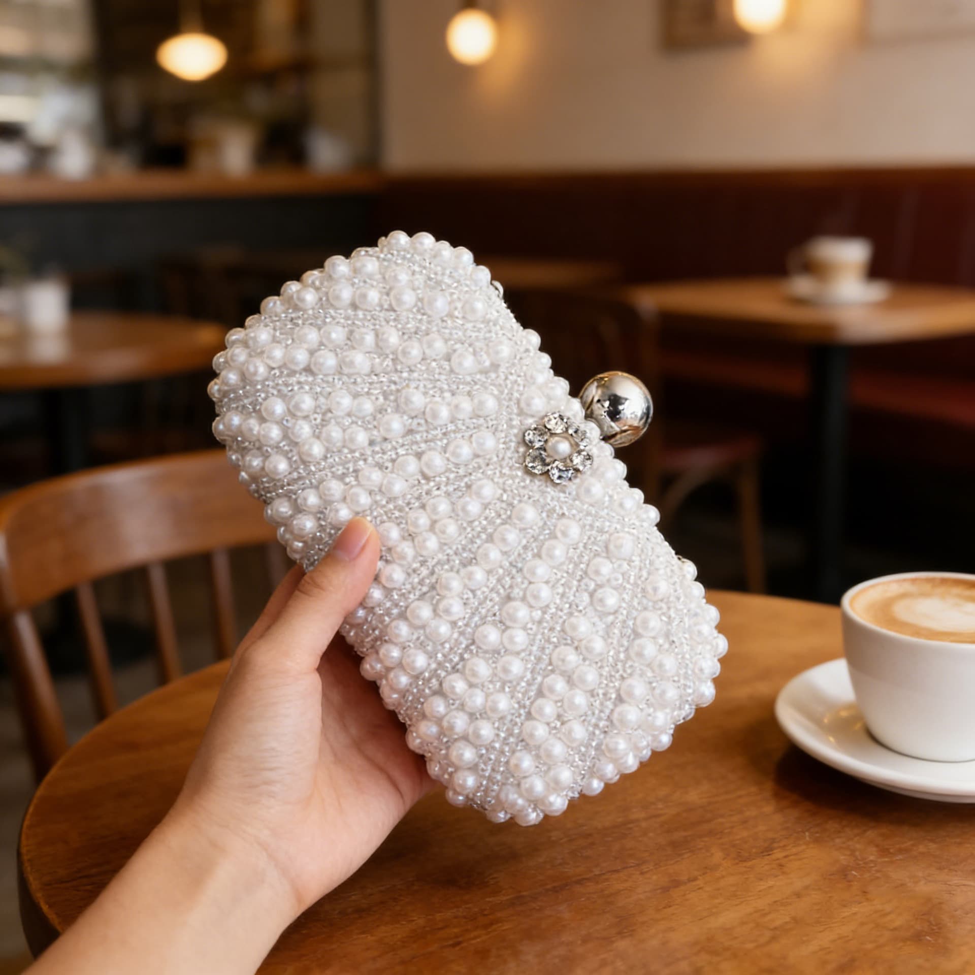 Cross-border Vintage Pearl Evening Bag New Beaded Cheongsam Clutch Evening Dress Party Bag Wholesale