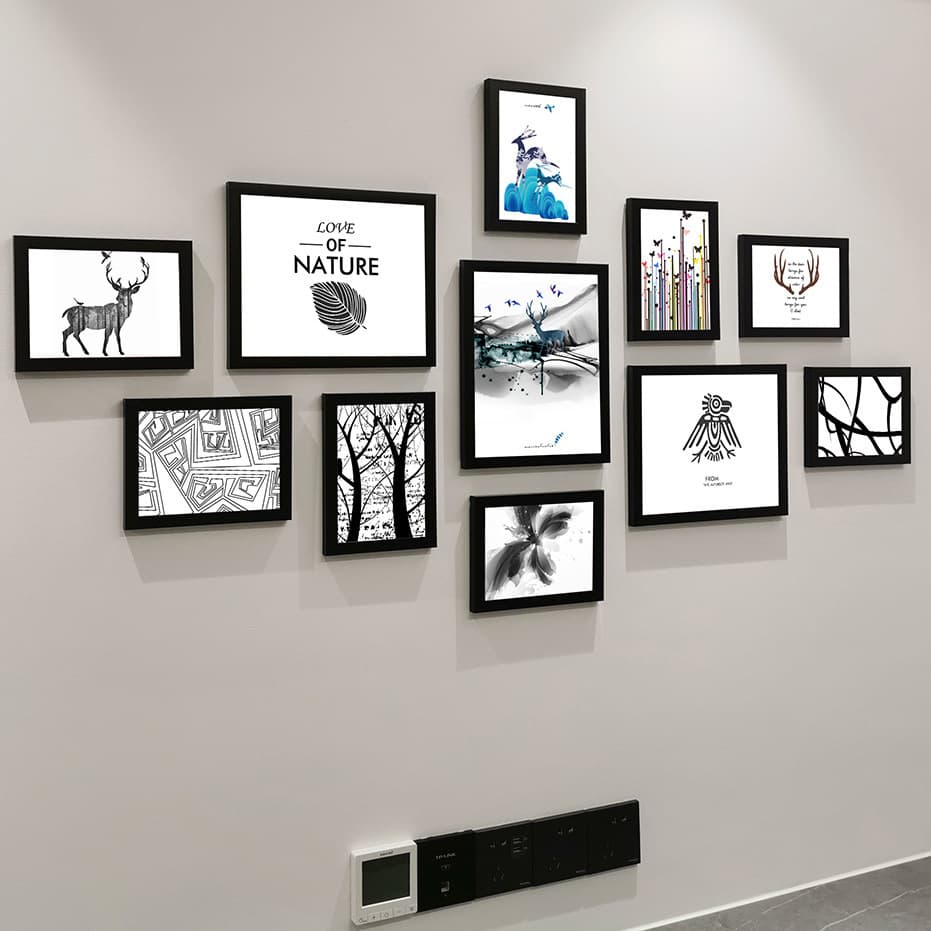 Photo Wall Decor No-Drill Living Room Dining Room Frame Hanging Set Bedroom Album Picture Wall Cross-border Factory Wholesale