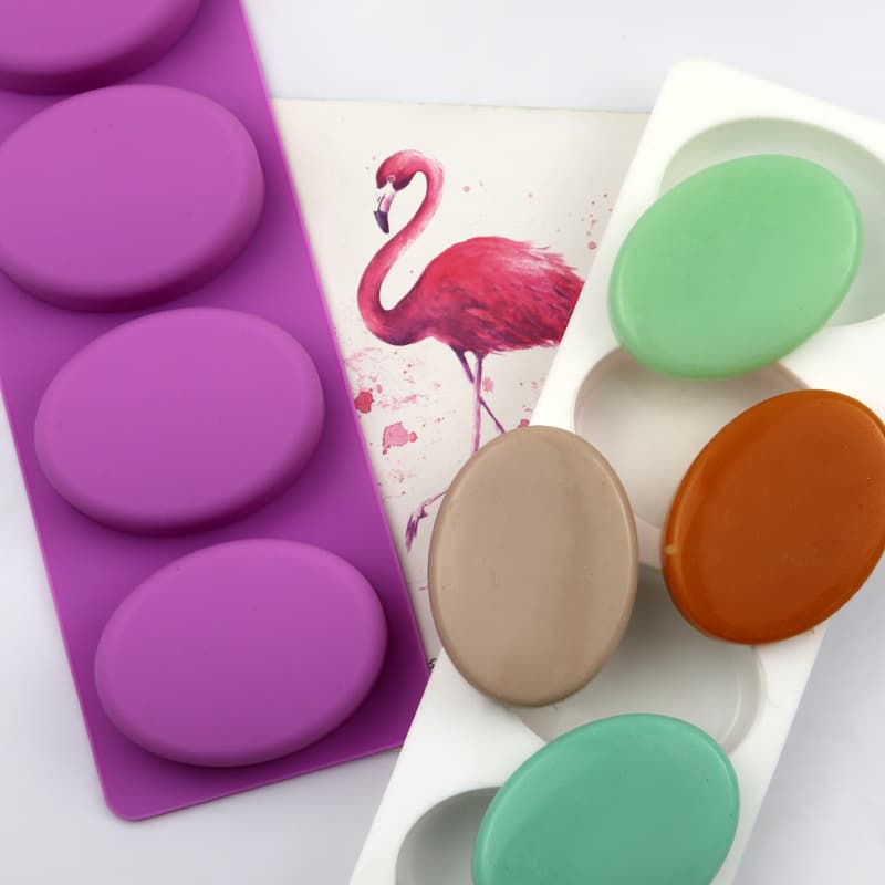 Minghao 4-Cavity Oval Silicone Soap Mold Creative Bread Mold Silicone Products Home DIY Mold