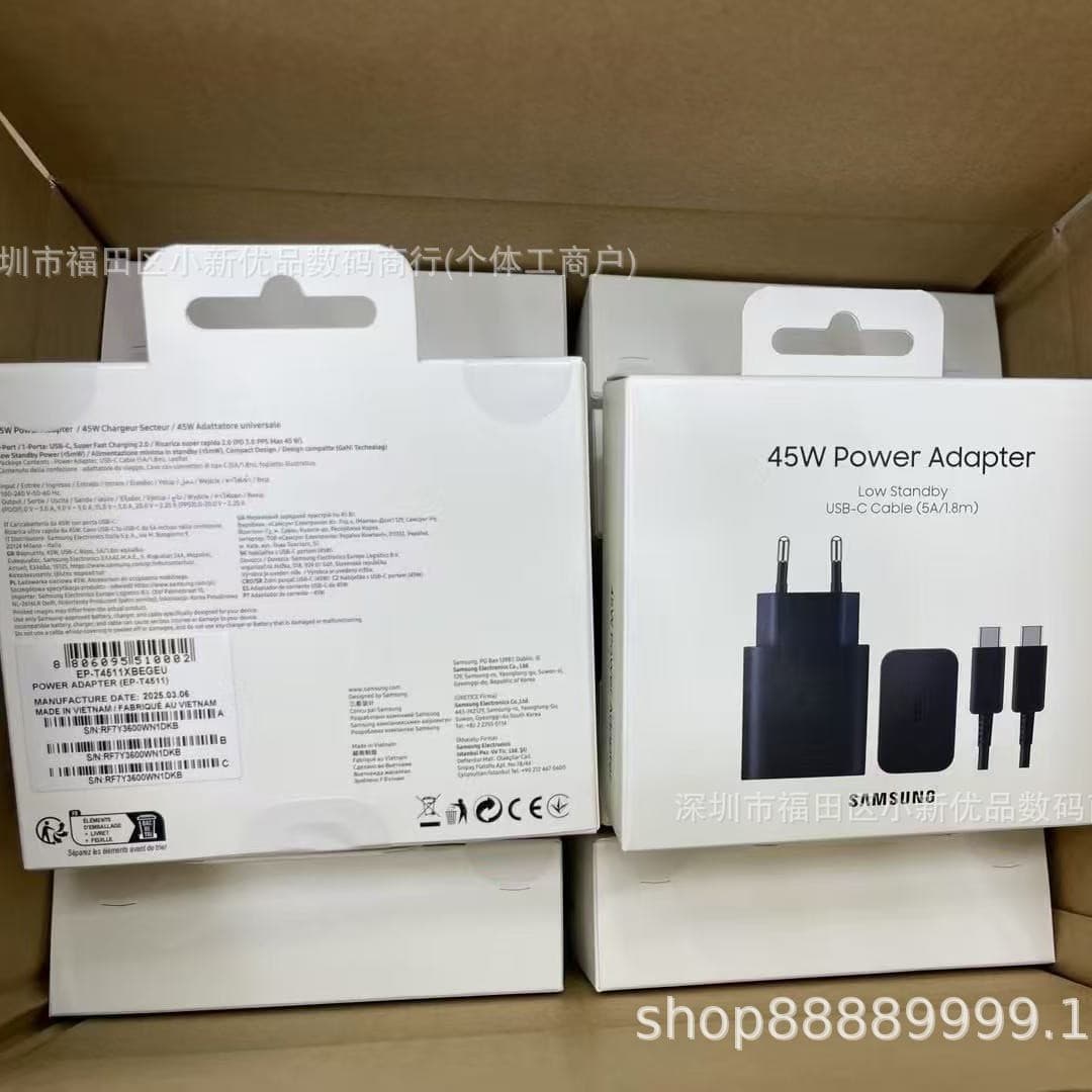 Samsung Original T4511 EU Fast Charger 45W EU PD Charger 5A 1.8m Fast Charging