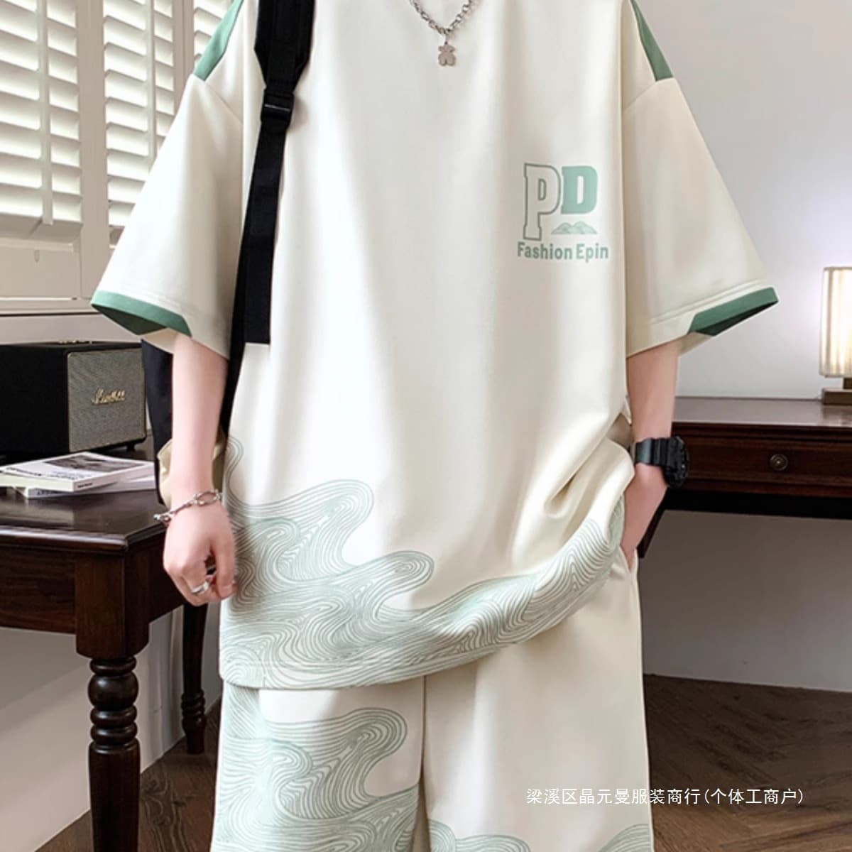 Youth Summer Loose Fit Set Boys Short Sleeve T-Shirt New Trendy Casual Sports Wholesale for High School and College Students