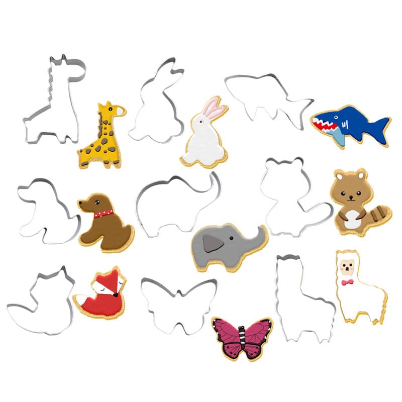 Stainless Steel Butterfly Goldfish Dinosaur Cookie Mold Cartoon Animal Bun Maker Biscuit Stamp Embossing Mold