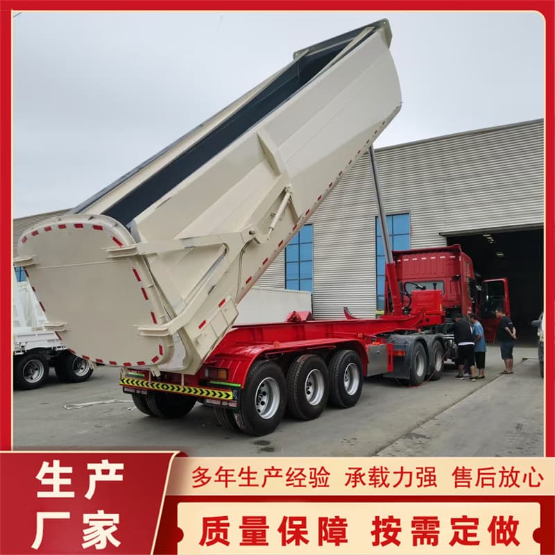 Supply U-shaped tank rear dump semi-trailer sludge transport tank trailer sand and gravel rear dump tank transport vehicle