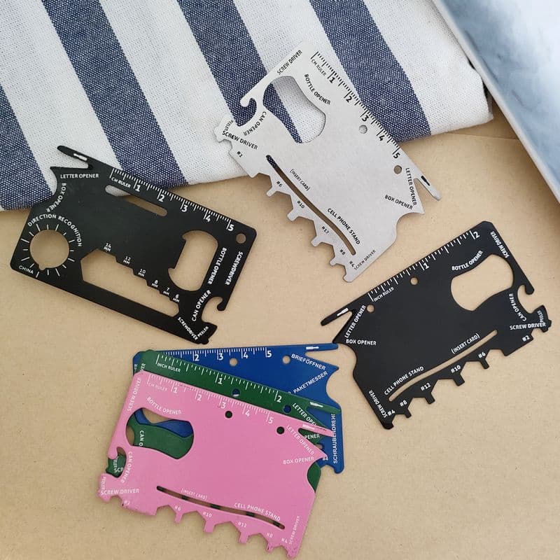 Outdoor Tools Stainless Steel Card Knife Saber Card Survival Card Lifesaving Card Black Silver Multi-Function Tool Card