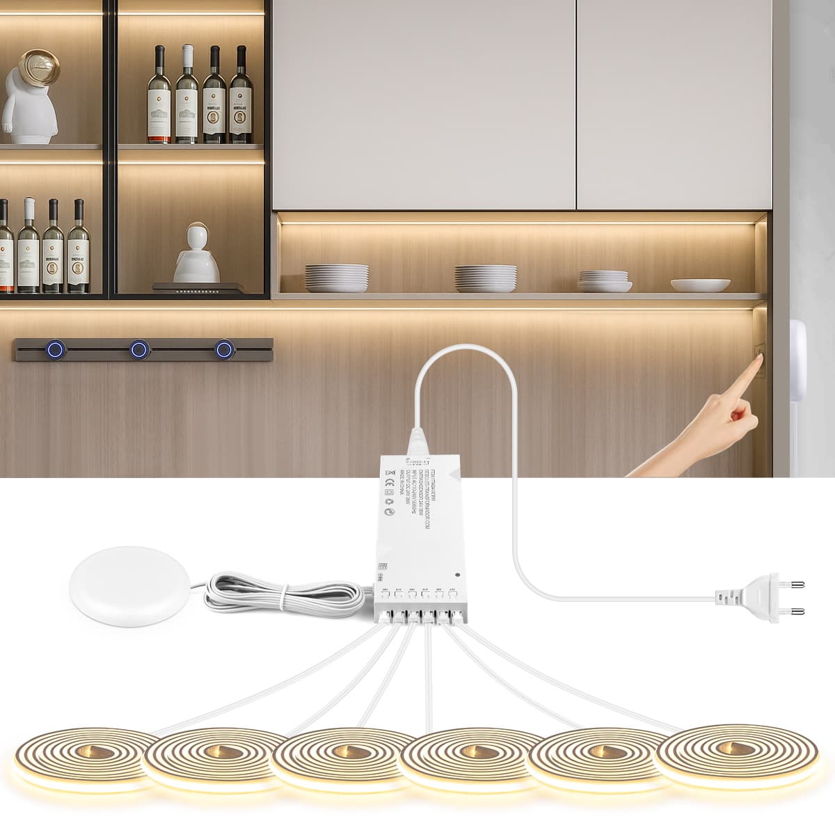 24V neon light strip parallel set partition touch dimmer switch cross-border LED light strip set display cabinet lighting