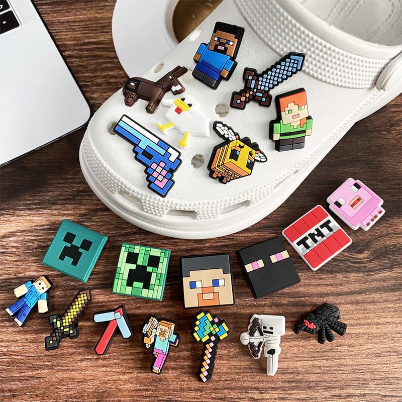 Minecraft Shoe Charms Sandbox Game Croc Accessories DIY Shoe Decorations for Cross-border E-commerce
