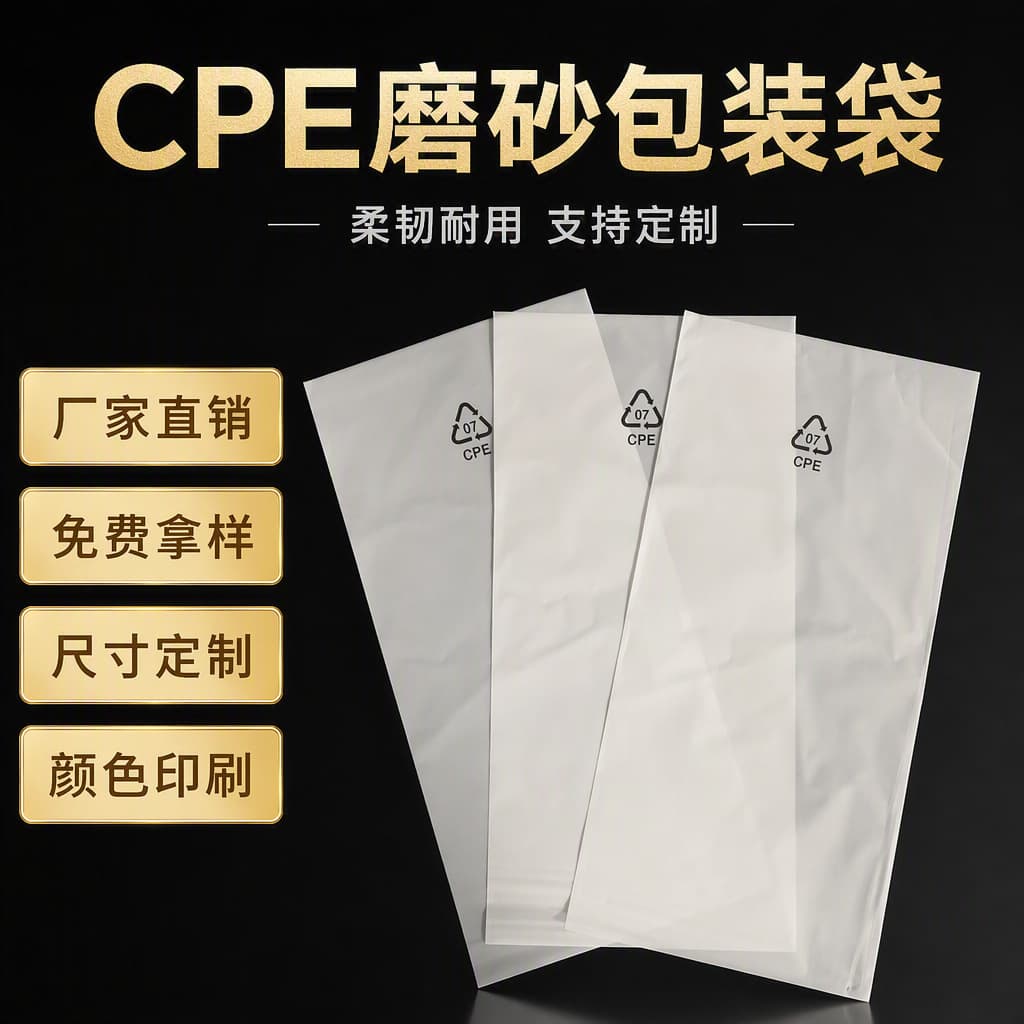 CPE frosted packaging bag, flat-top self-sealing bag for digital electronic accessories, small commodity packaging bag, customizable printing