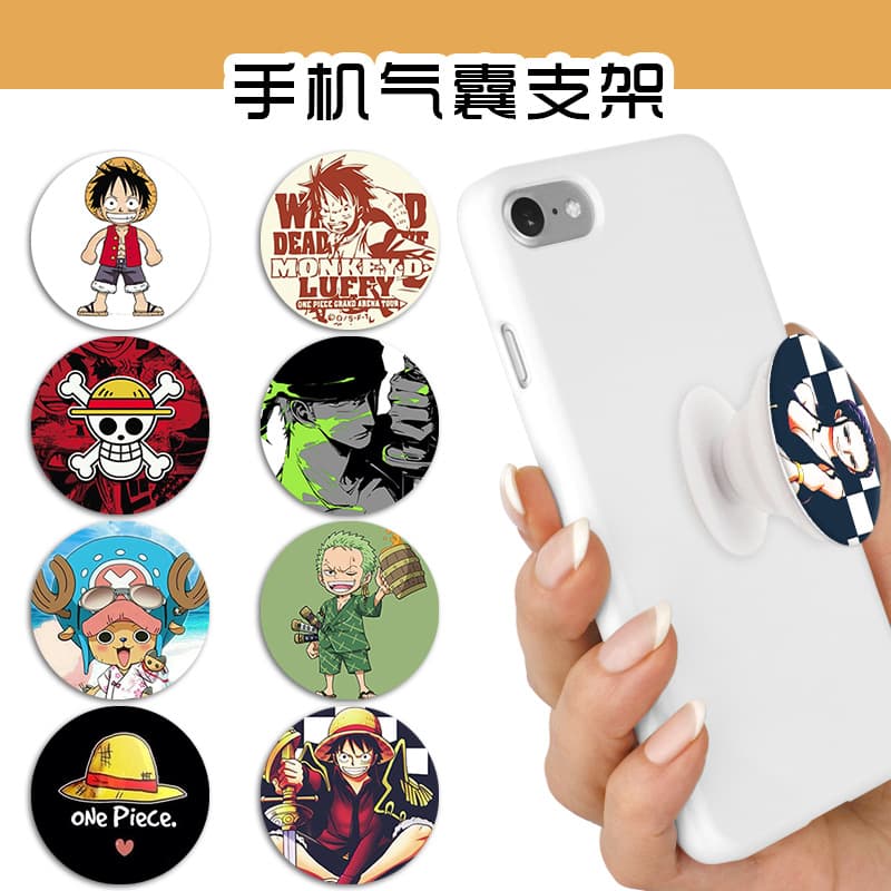 POP One Piece Luffy Zoro Adhesive Phone Air Cushion Stand Foldable Sticky Support Movie Portable Anime