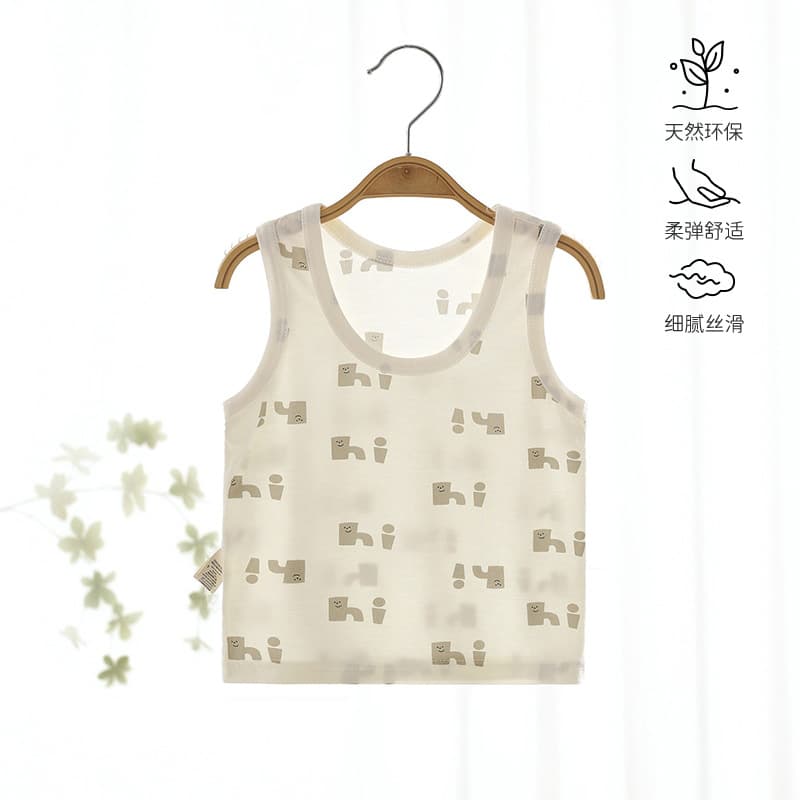 Anyang infant and children's clothing children's vest Tencel Lyocell sleeveless waistcoat infant clothing summer thin sling