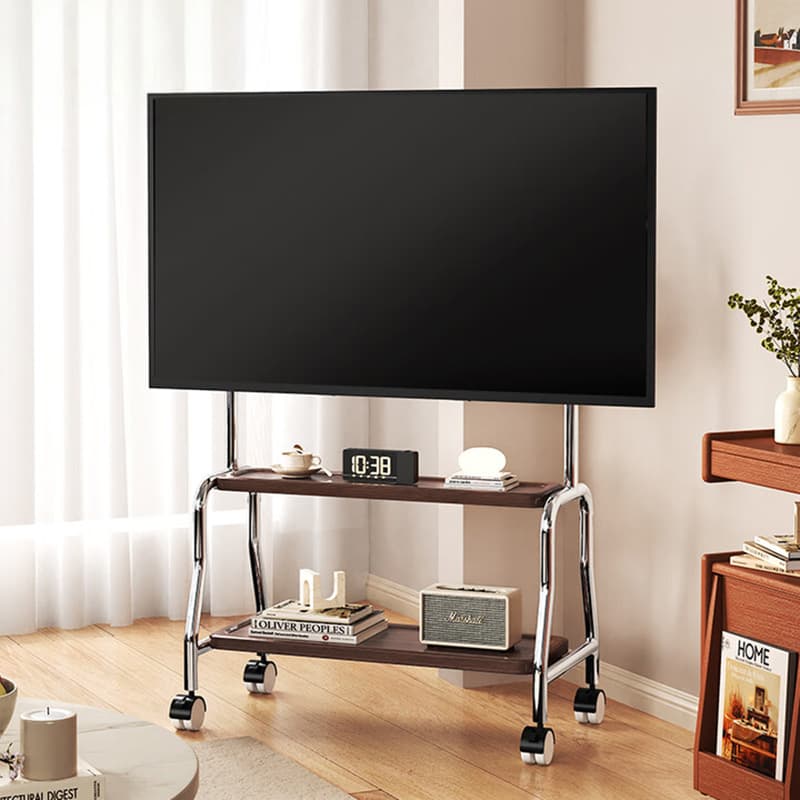 TV Mobile Stand Floor Art Cart Home Use with Wheels Stainless Steel TV Mount 32-75 Inch Universal
