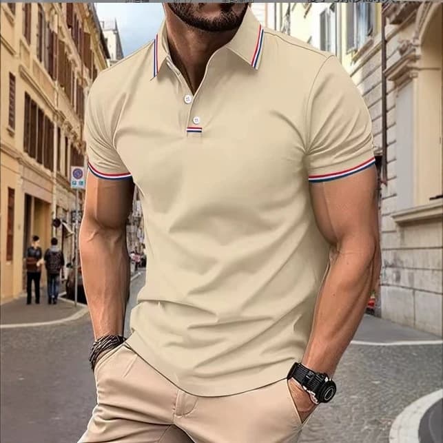 Summer Polo Shirt Golf Solid Color 3D Digital Print Business Casual Short Sleeve T-Shirt Polo Shirt Cross-Border Bestseller