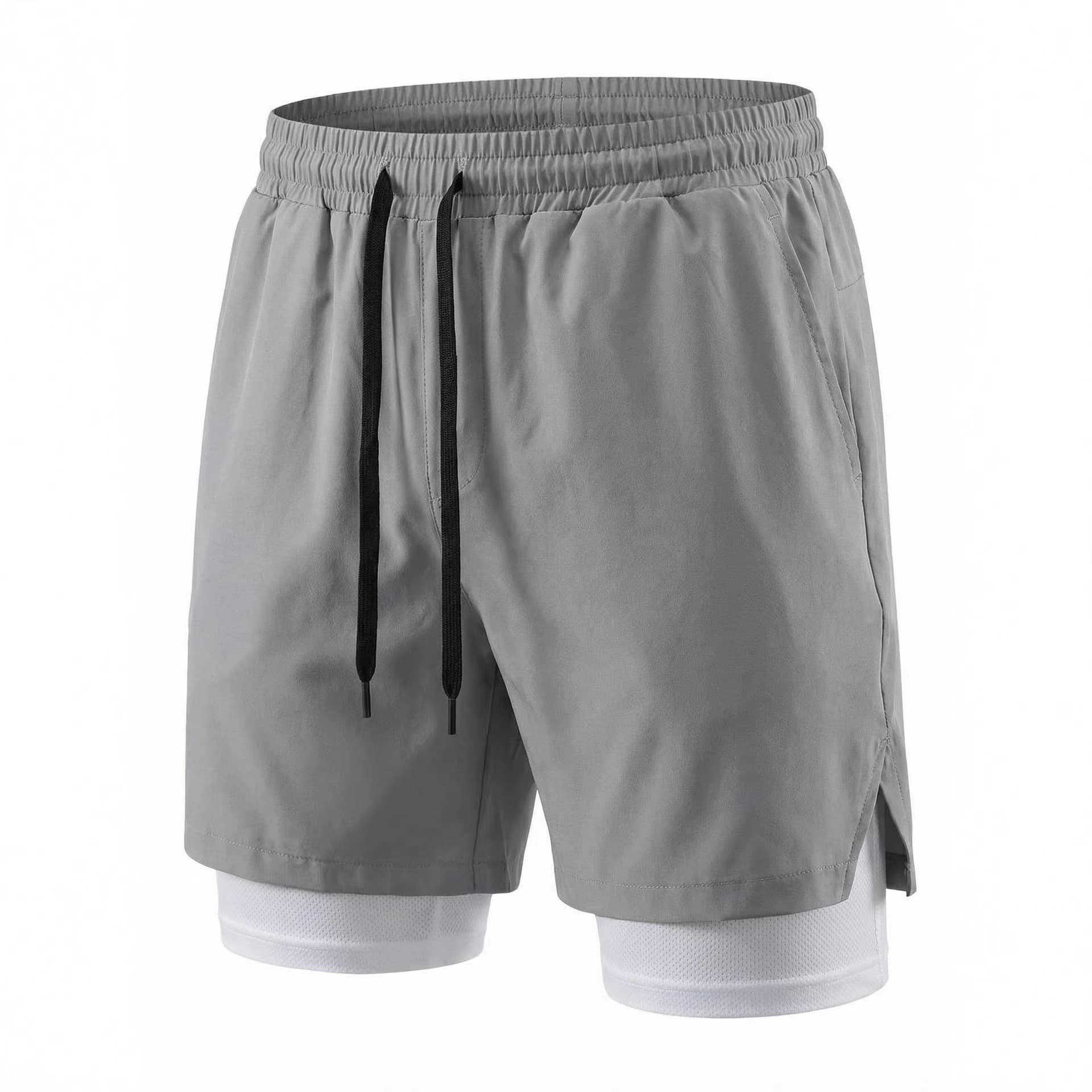New Men's Double-Layer Beach Shorts, Casual Comfortable Sports Pants for Outdoor Daily Wear, Knee-Length Shorts